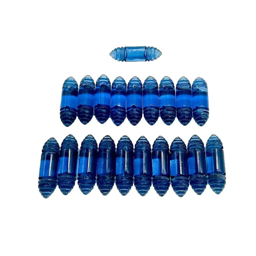 20pc Signed Rene Lalique Glass Bracelet Beads, Renaissance