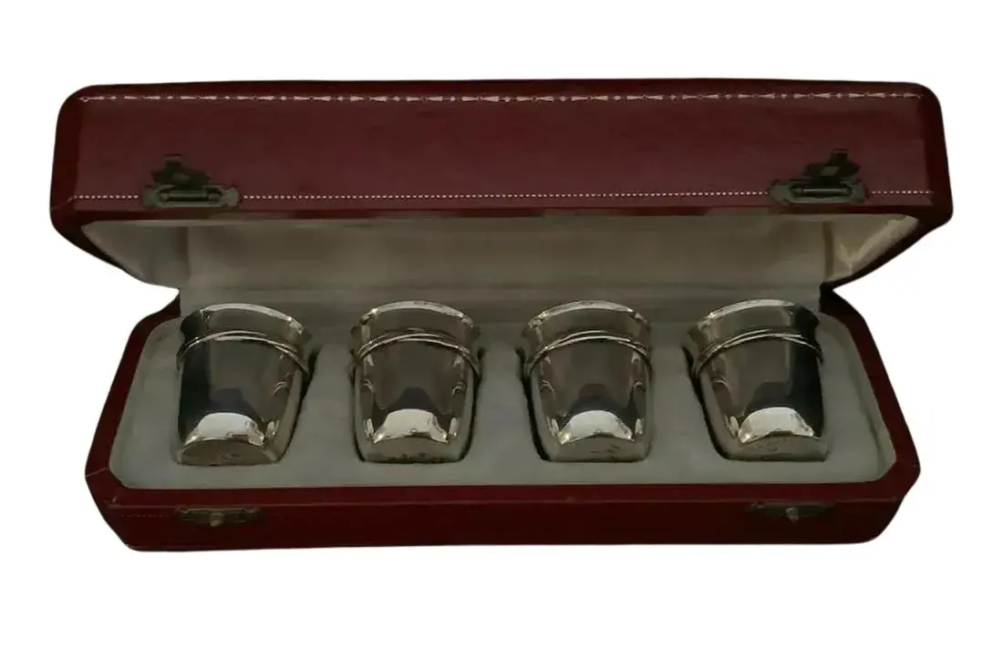 Cartier Sterling Trinity set of 4 Tumblers with orig box