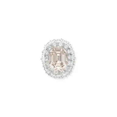 David Webb Fancy Light Pinkish Brown Diamond and Diamond Ring