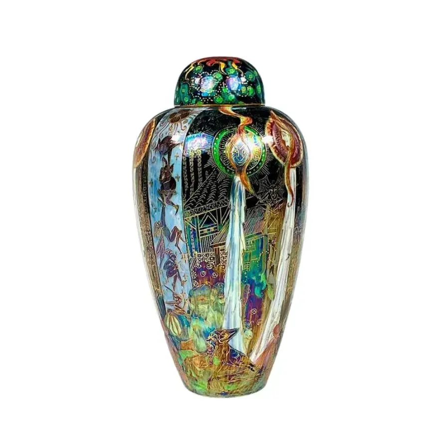 Wedgwood Black Fairyland Lustre Malfrey Pot, Candlemas