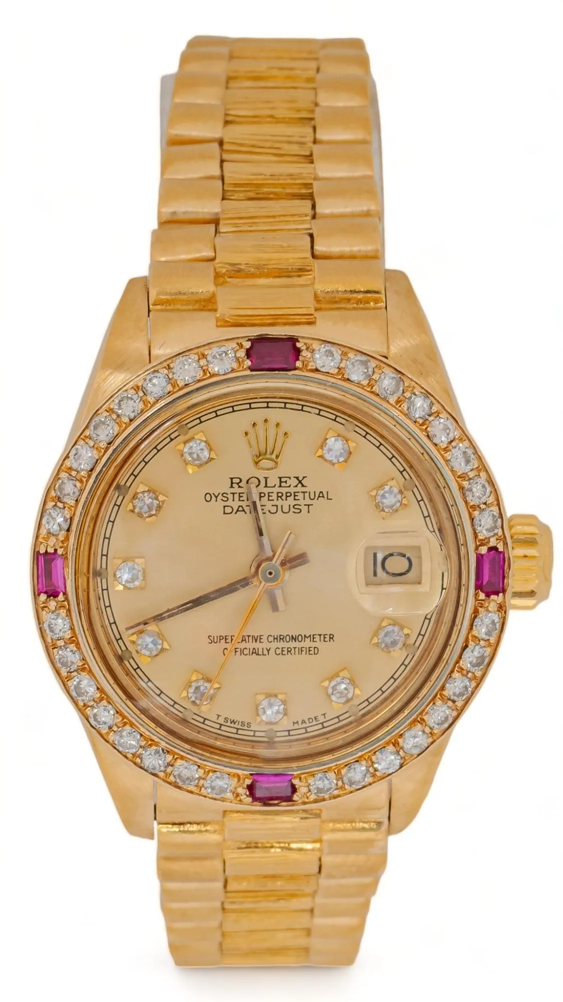 Rolex Presidential Datejust Ruby and Diamond Watch 26 mm.