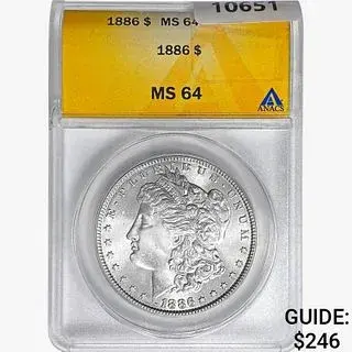 1886 Morgan Silver Dollar ANACS MS64