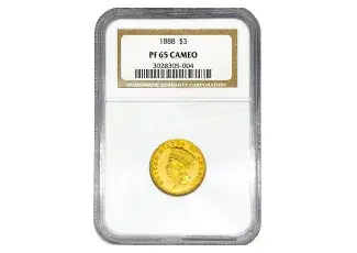 1888 $3 Gold Piece NGC PF65 Cameo
