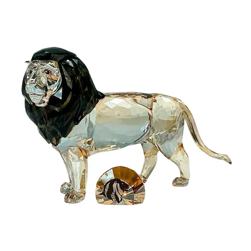 2pc Swarovski Crystal Figurine, Lion Akili and Paperweight