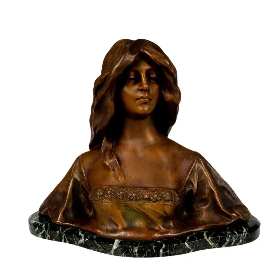 Affortunato Gory Art Nouveau Bronze and Marble Bust