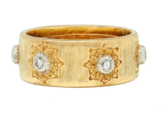 BUCCELLATI SIGNED 18K MACRI Ring Band Made in Italy
