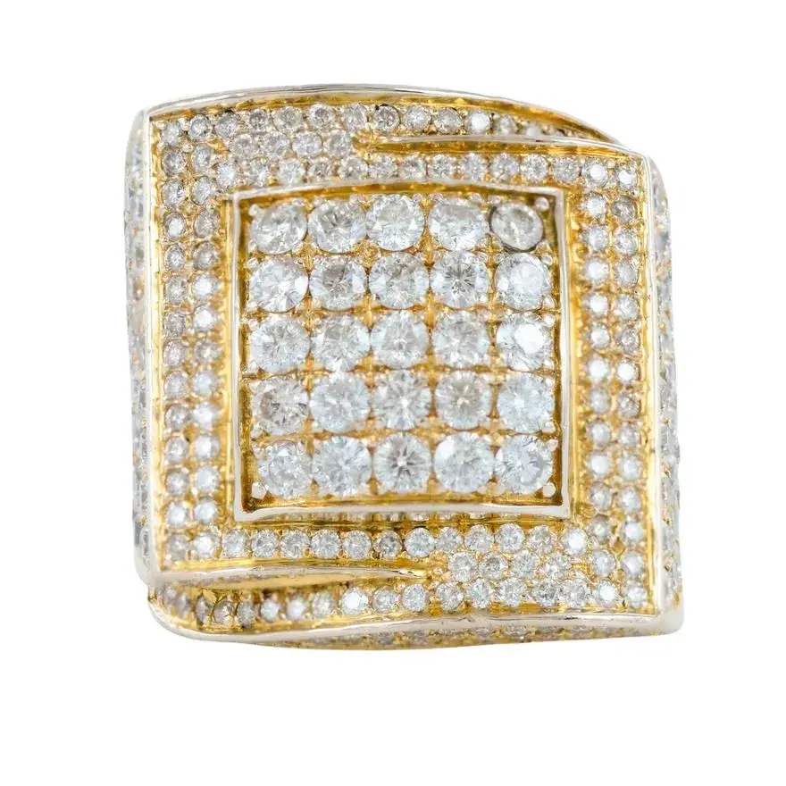 Bold 14K Gold and 6CTW 300-Diamond Ring