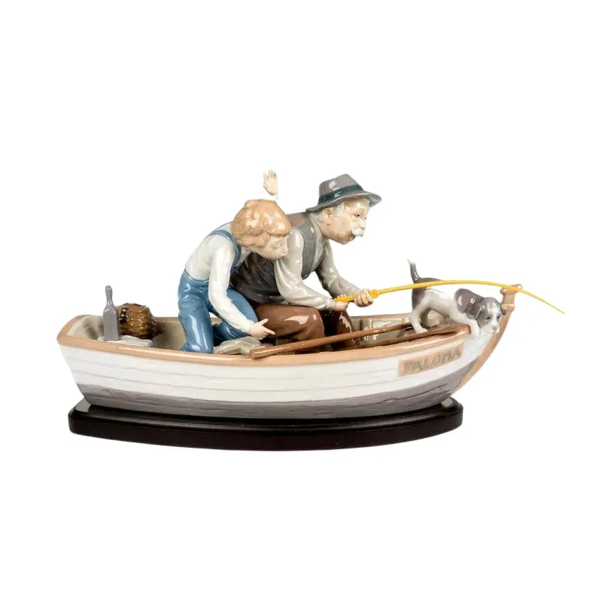 Fishing with Gramps 1005215 - Lladro Porcelain Figurine