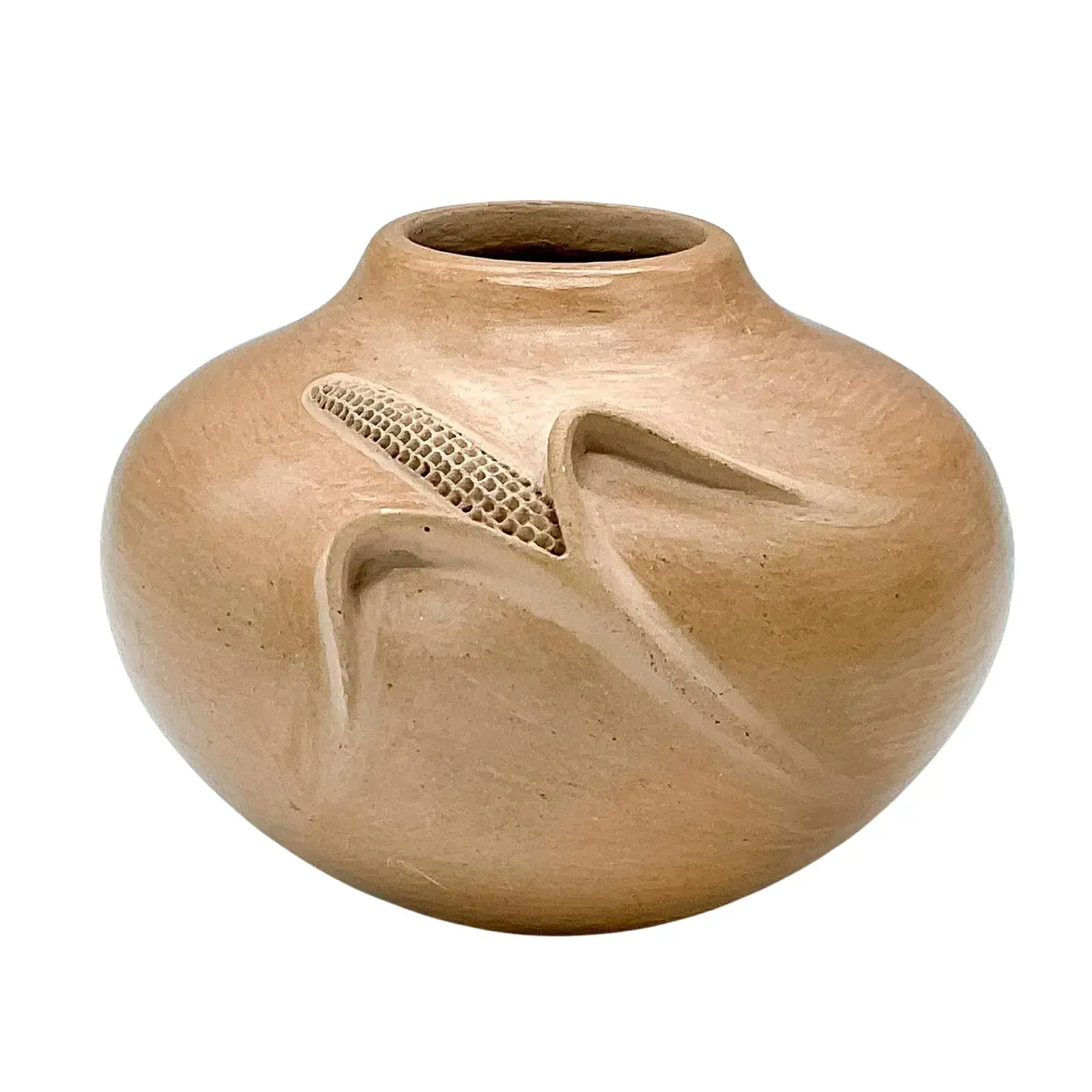 Iris Nampeyo Hopi Pottery, Wide Buff Colored Corn Jar Signed