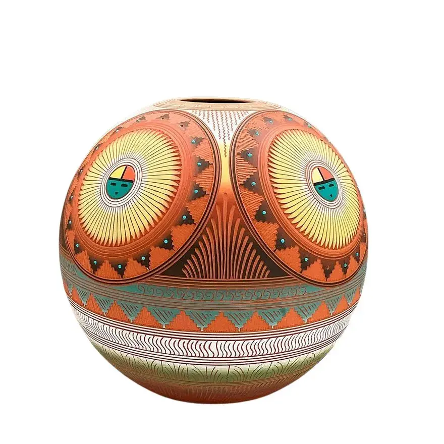 Terracotta Orb Pot by Navajo Artist Lori Smith