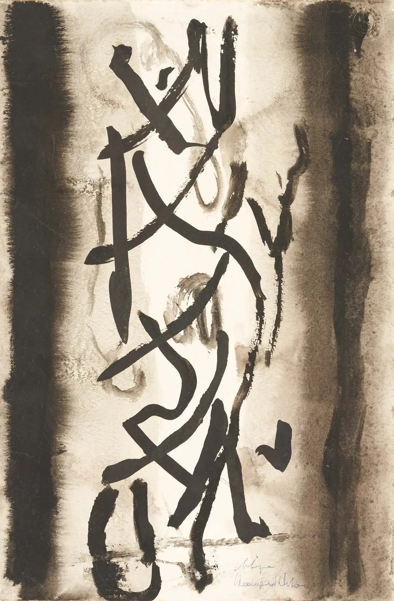 Beauford Delaney Watercolor & Gouache Abstract Painting, Ibiza, 1956