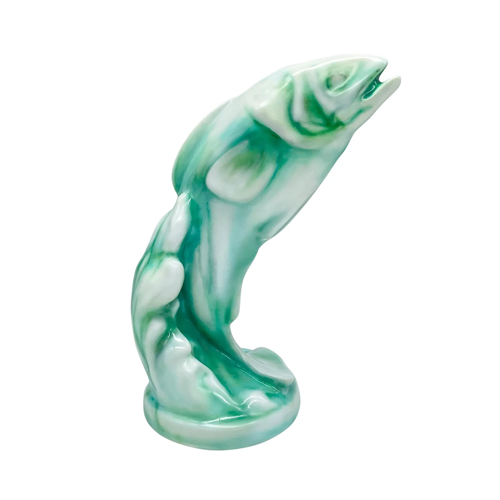 Royal Doulton Chinese Jade Figurine, Leaping Salmon