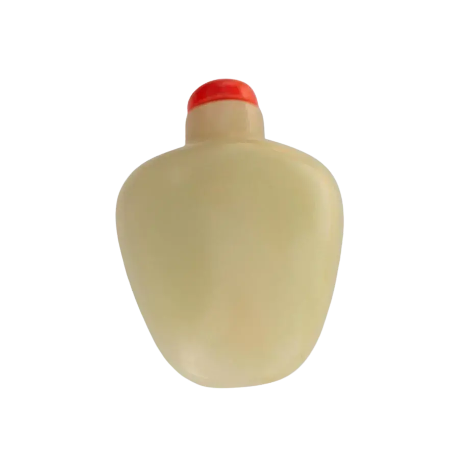19th Century Chinese Hetian White Jade Snuff Bottle