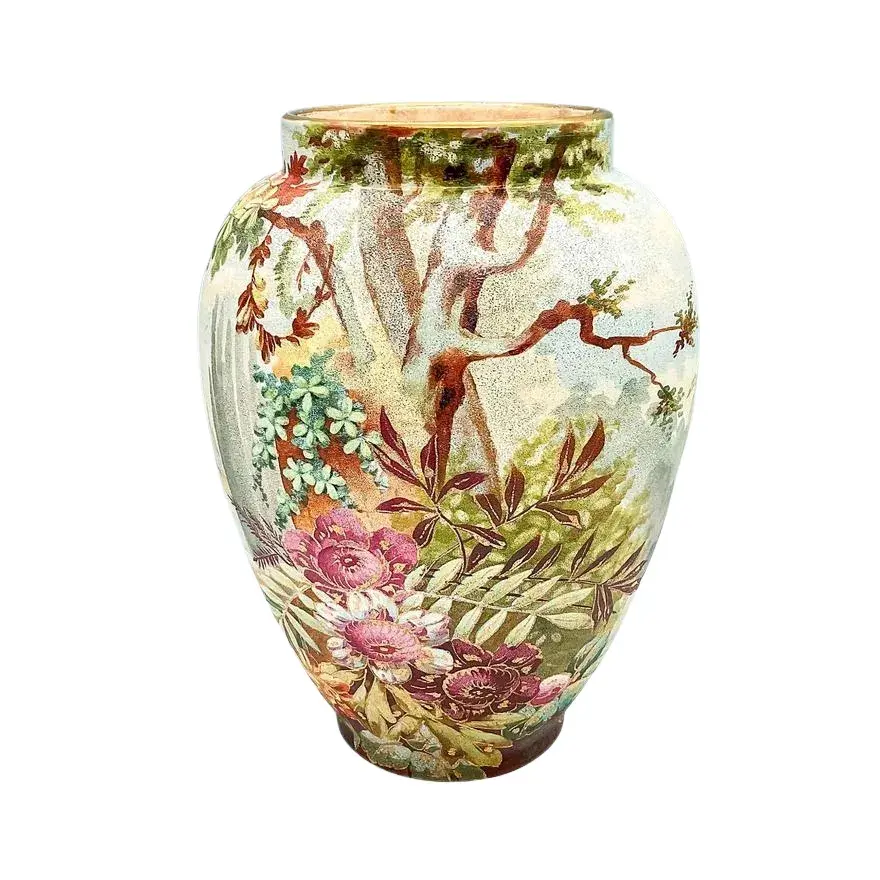 Antique Royal Bonn Franz Anton Mehlem Landscape Vase