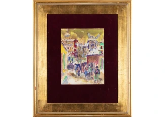 Juan Gris, City Life In Paris, Watercolor On Board
