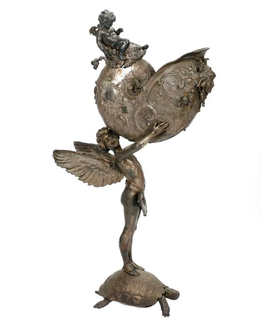 Silver Plated Franz Von Stuck Nautilus Cup.