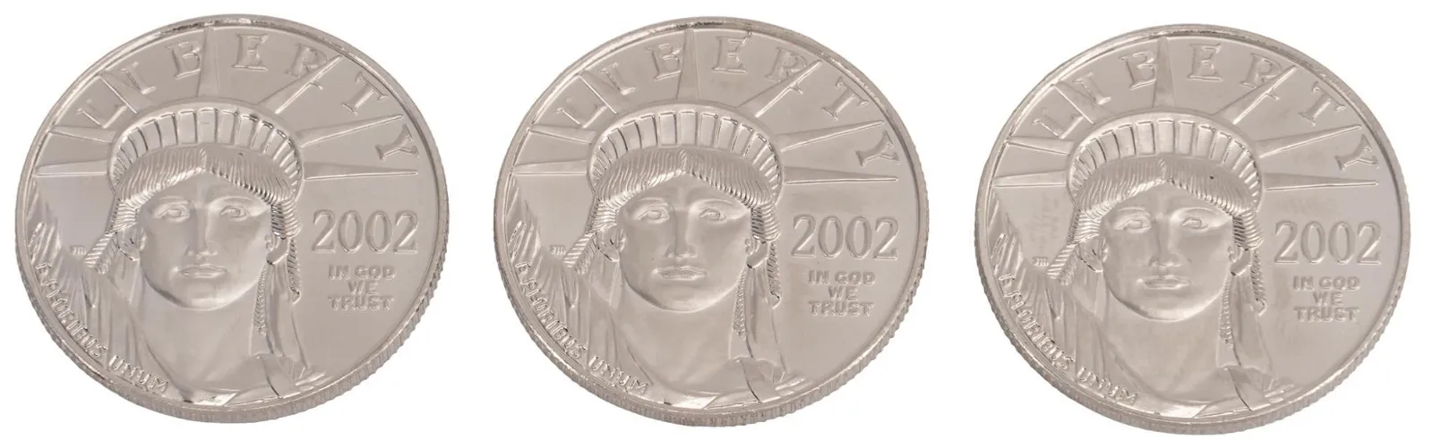 3 Platinum 1/2 Oz Liberty Coins