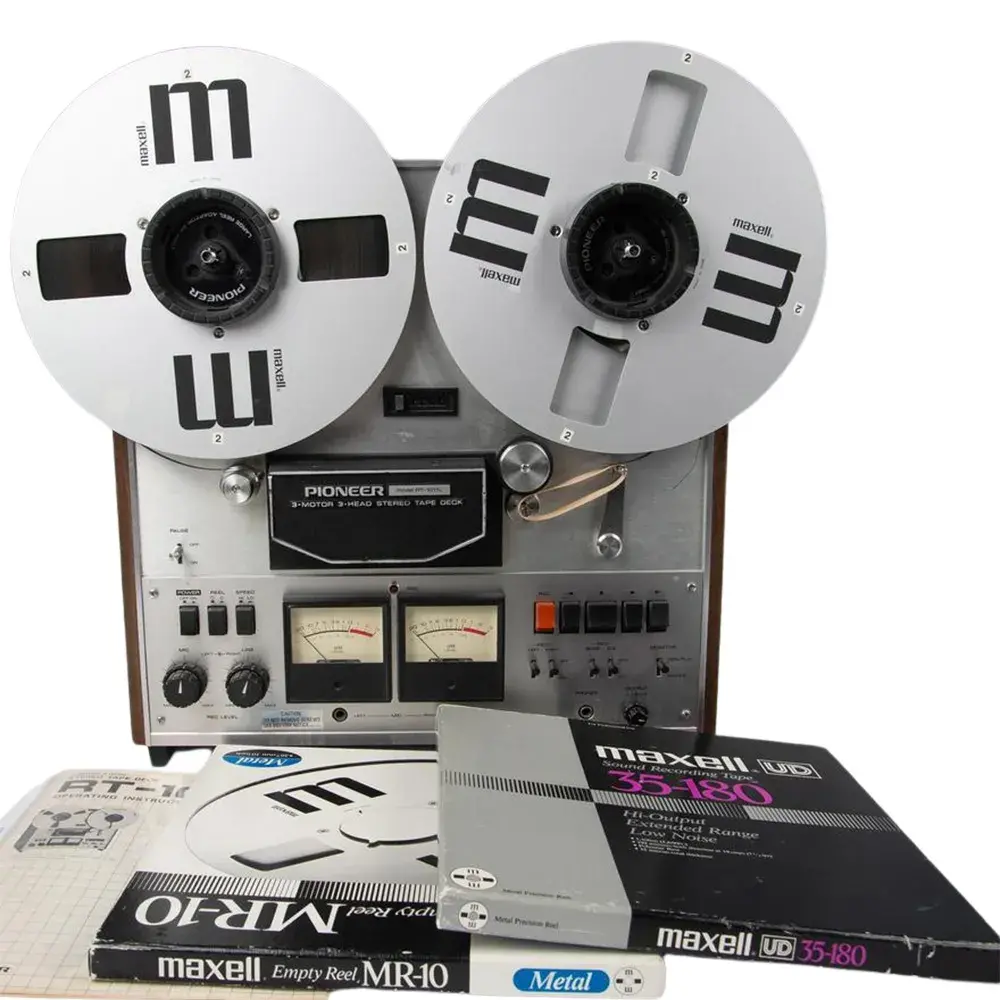 3PC PIONEER MODEL RT-1011L 14 REEL-TO-REEL TAPE DECK WITH MAXWELL REELS