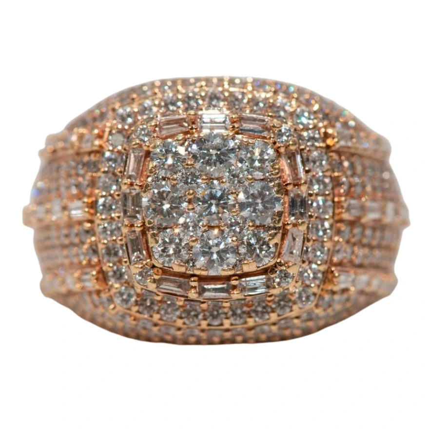 Men's Impressive 14K Yellow Gold Diamond Ring
