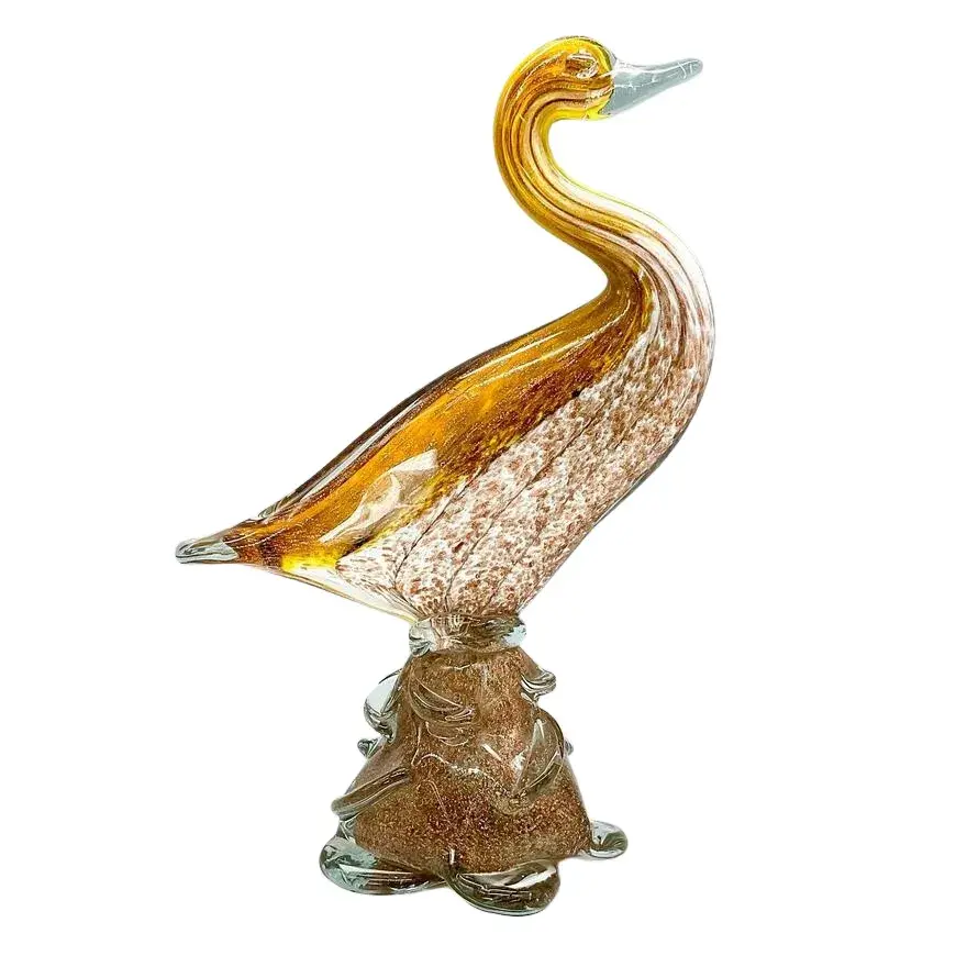 Murano Glass Gold Bird Sculpture