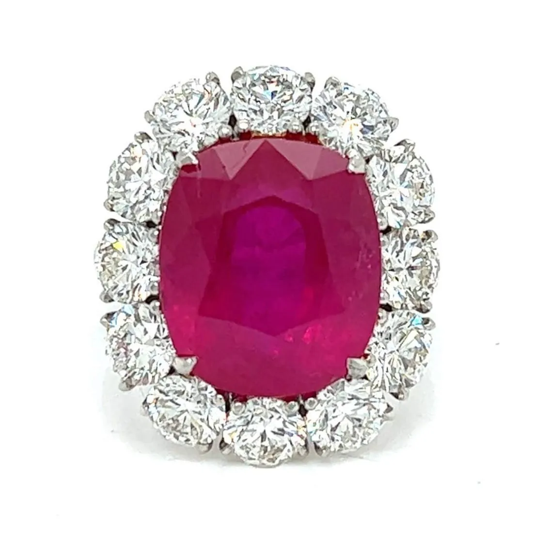 Platinum AGL Certified Burma Ruby & Diamond Ring