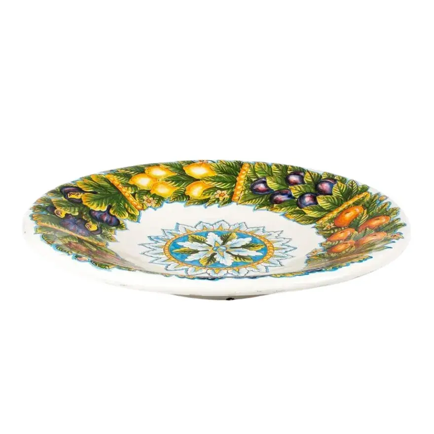 Vietri Italy Ceramic Charger with Fruit