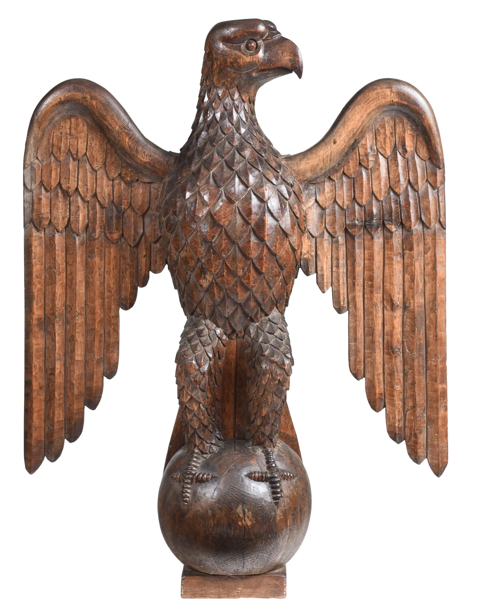 Large Carved Pine Spread Wing Eagle