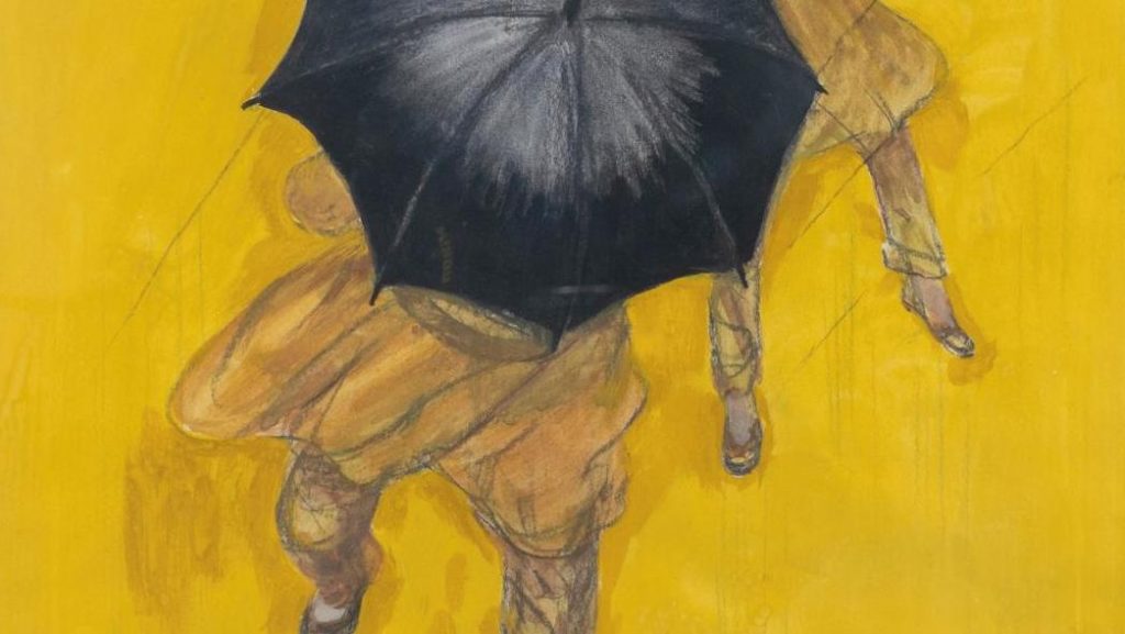 Leonetto Cappiello (1875-1942), Parapluie Revel, 1922, esquisse, gouache, fusain et mine de plomb, 58 x 38 cm (à vue).
Estimation : 8 000/10 000 €